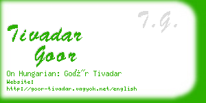 tivadar goor business card